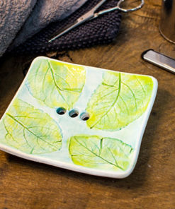 Seifenschale - Keramik - Laubblätter